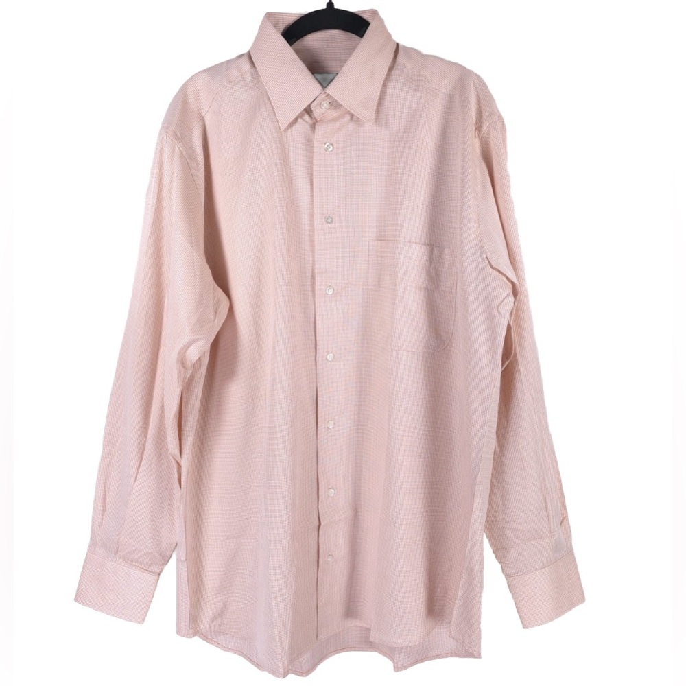 St. Croix ITALY🇮🇹MADE Long Sleeve‎ Gingham Button Up Dress Shirt Cotton LARGE